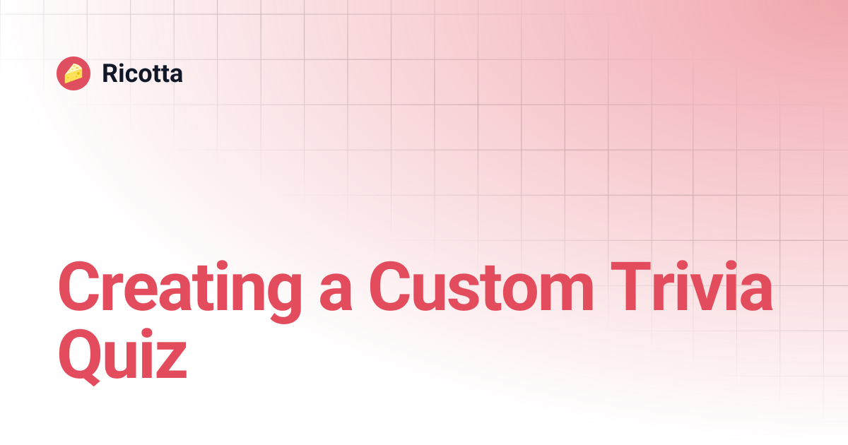 Creating a Custom Trivia Quiz | Ricotta